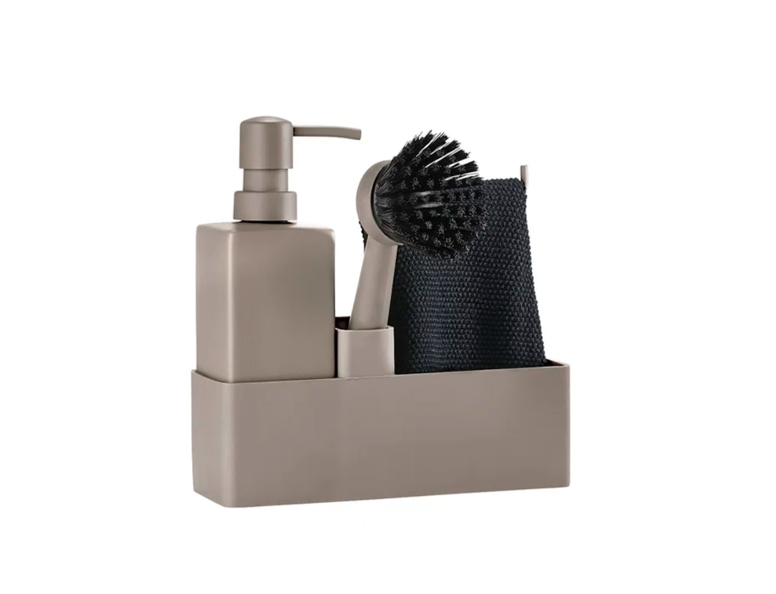4-piece dishwashing set, taupe