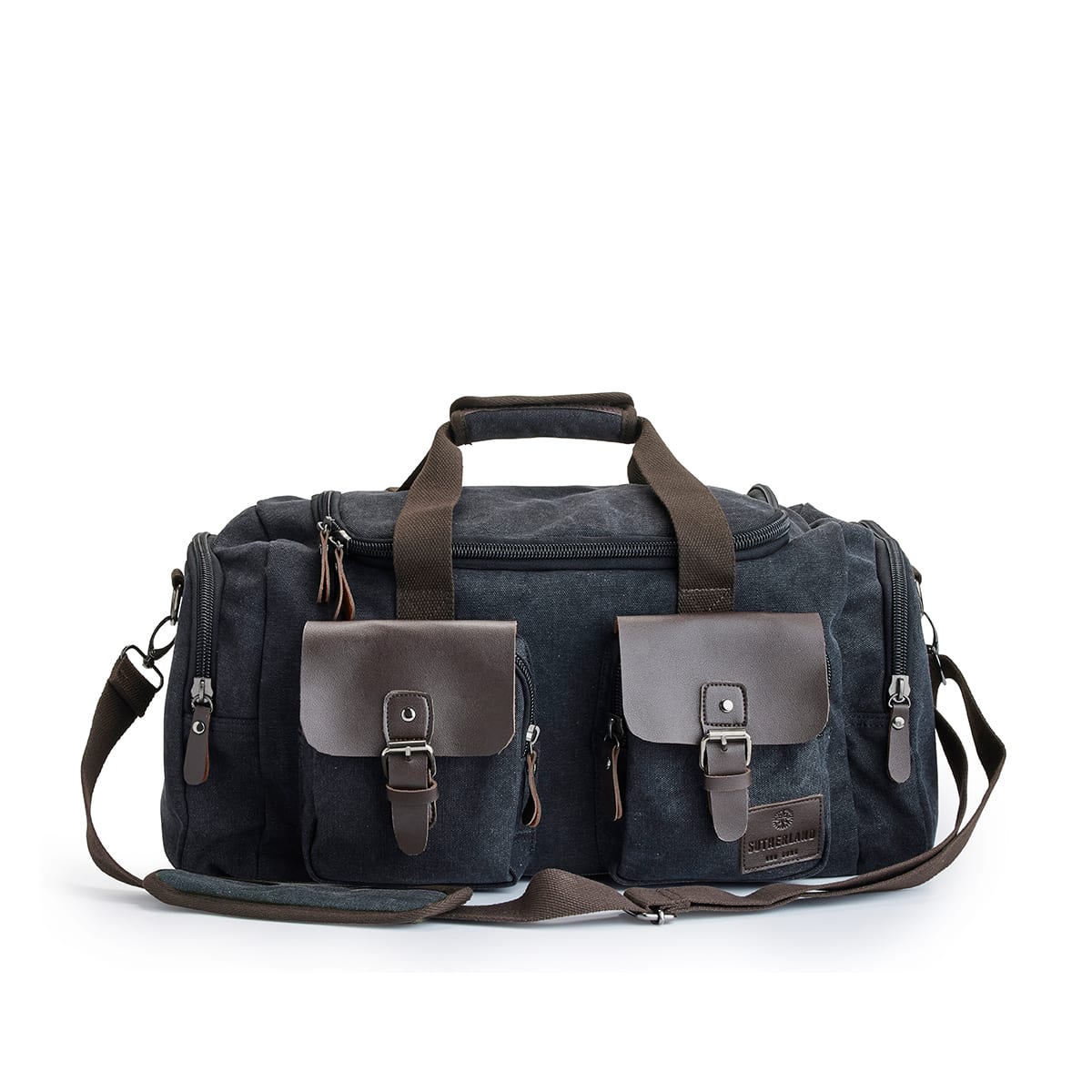 Snygg trendig duffelbag med imitationsläder