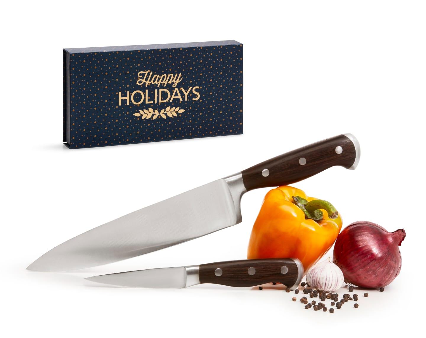 Knivset med trähandtag , 2 st Happy Holliday