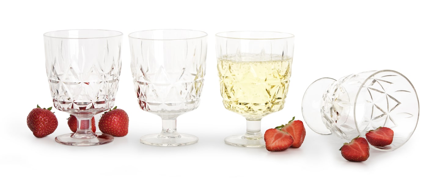 Picnic udendørs glas 4-pak, gennemsigtig