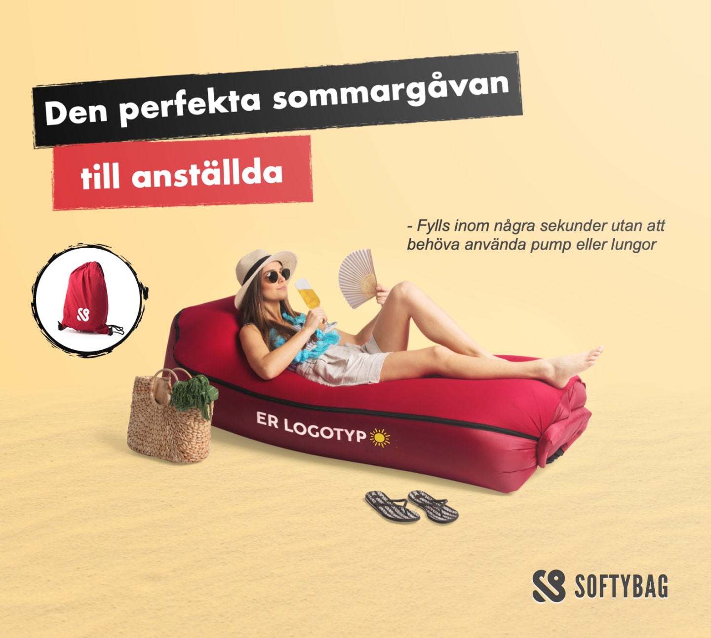 Softybag i användning utomhus