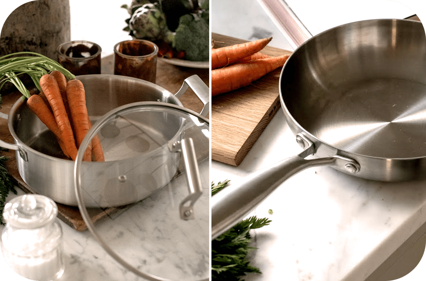 Jernverkets stilrena produkter i rostfritt stål finns i Charmas gåvosortiment.