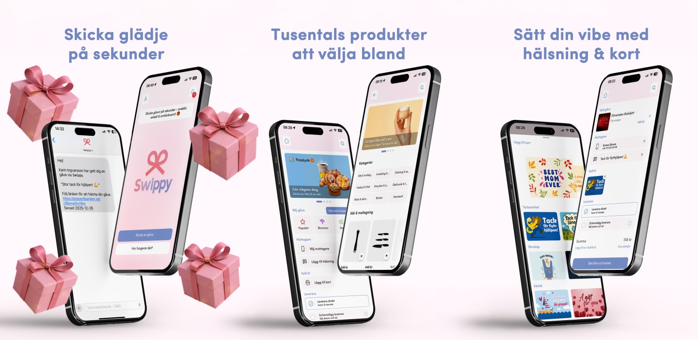 Skicka gåvor med Swippy