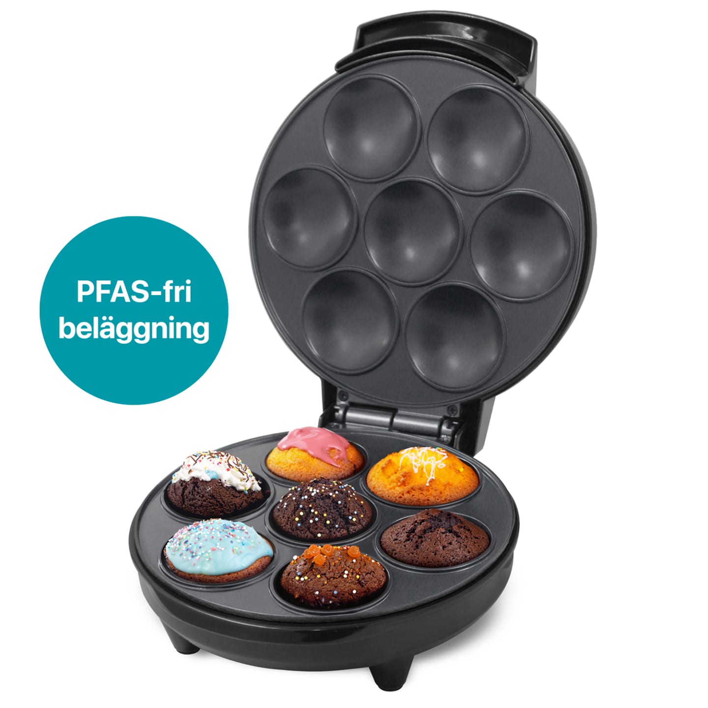 Muffin Maker Ceramic 7 muffins 700W MM400 Sort