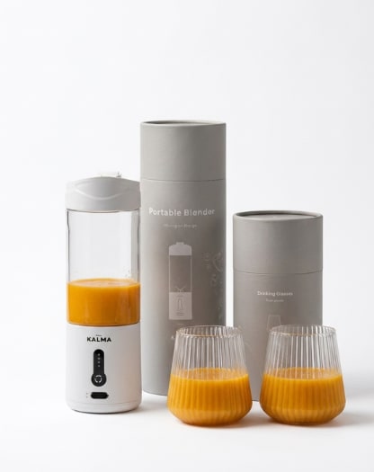 Ledningsfri blender, hvid & to Tritan-glas