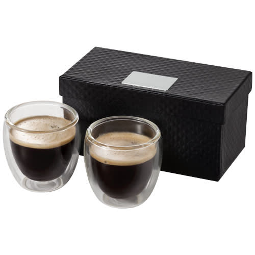Boda 2-piece espresso set in glass