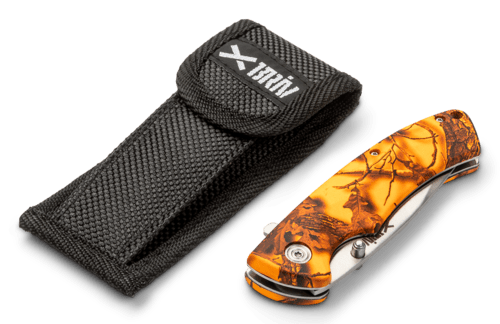Jagtfoldkniv Orange Camo 4,5" 420SS