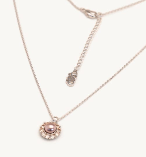 Miss Sofia necklace - Pink topaz Pearl