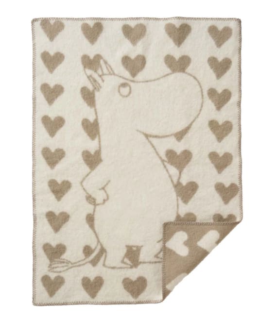 Mumin barnvagnsfilt, 100% lammull. 65x90 cm, taupe