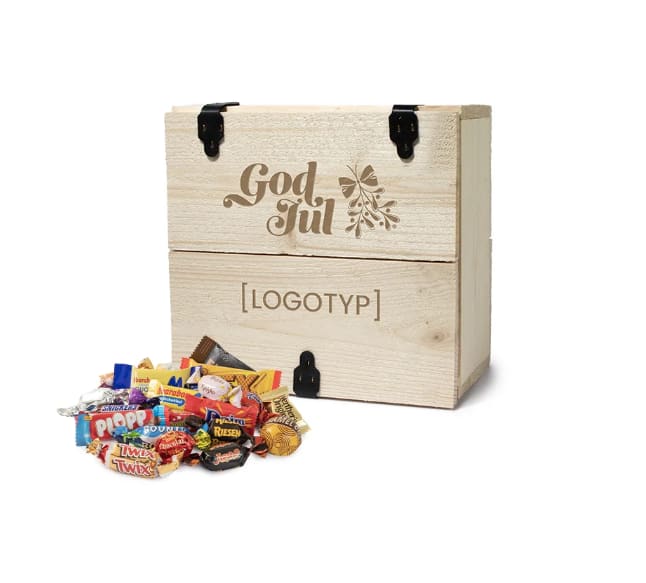 Trälåda med godis, 1 kg