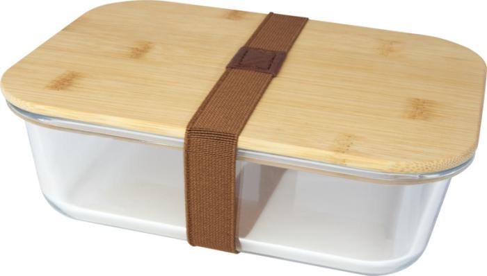 Glass lunch box with bamboo lid