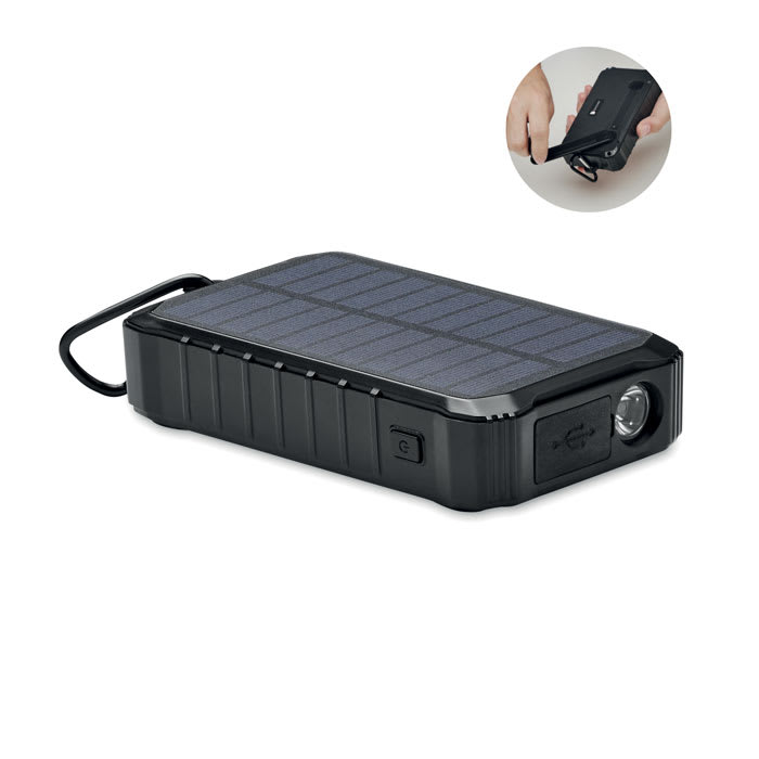 Powerbank 8000 mAh - with hand crank and solar cell