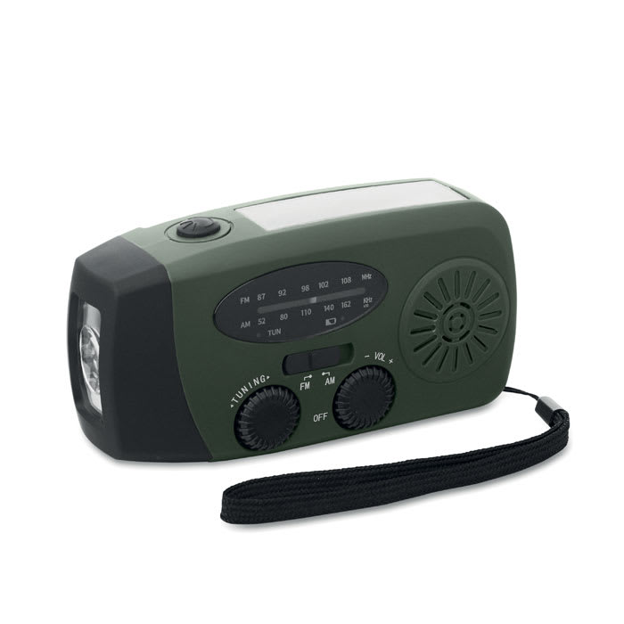 Bærbar radio med LED-lommelygte