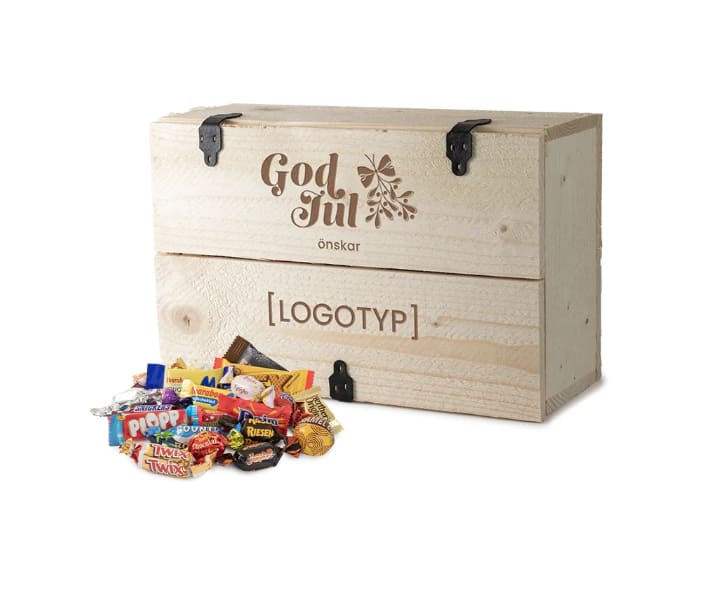 Trälåda med godis, 1.5 kg