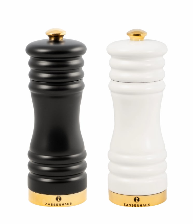 Salt- og peberkværnsæt 15 cm, mat/guld