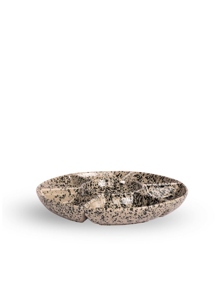 Ditte serving plate, grey/black