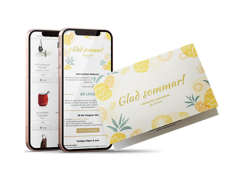Charmas gåvokort i sommartema