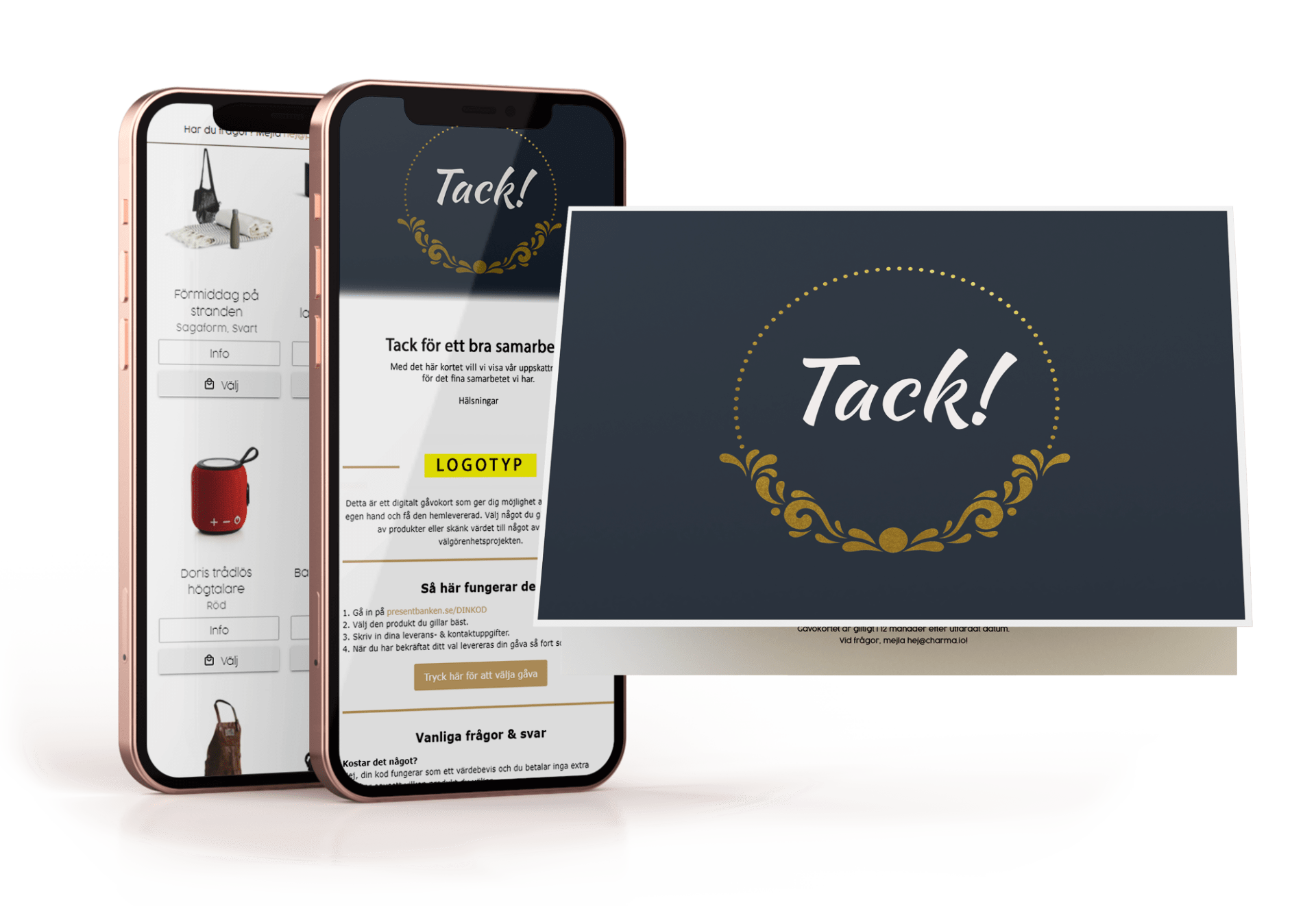 Charmas avtackningskort