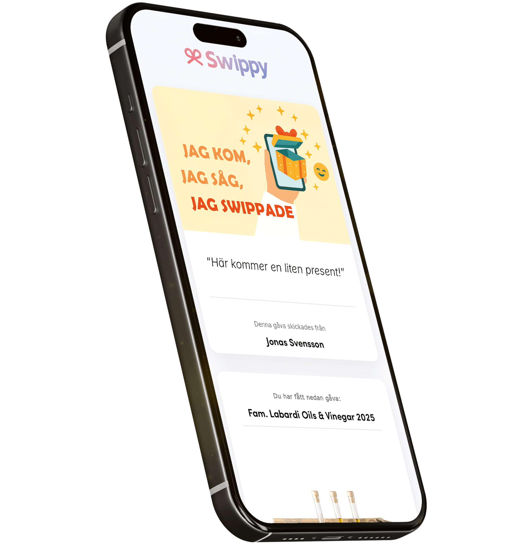 swippy-fått-present-gåva