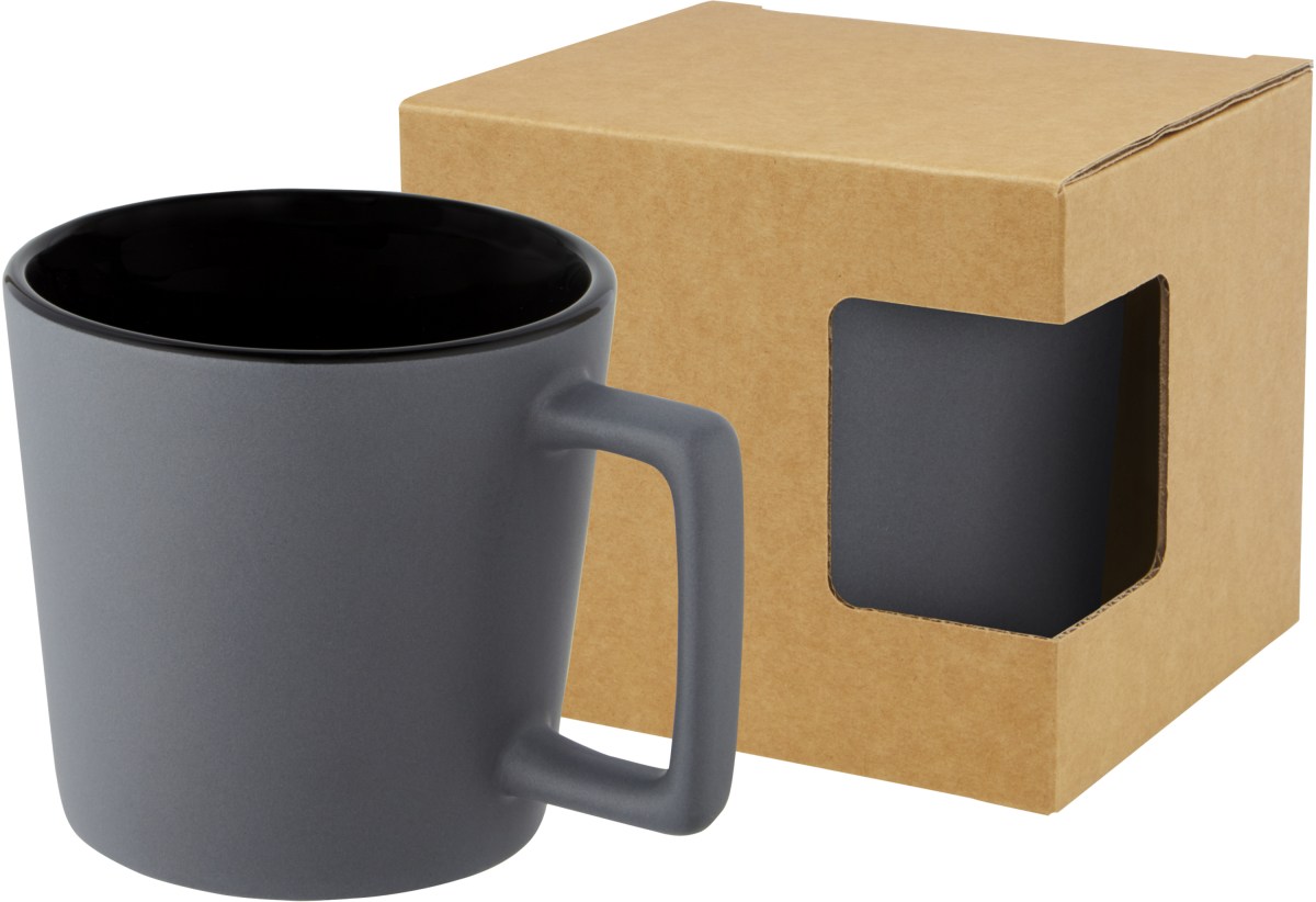 370 ml keramikmugg med matt yta med logotyp, Företagsgåvor