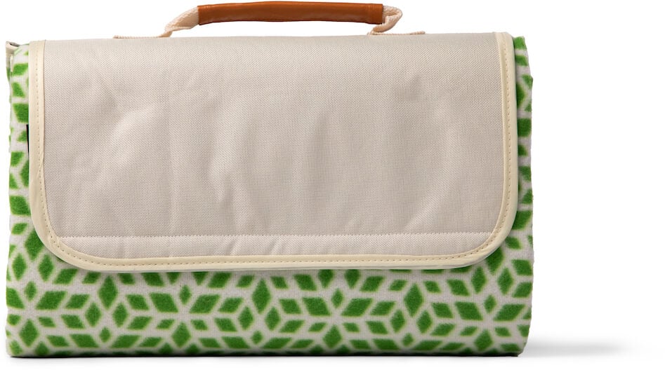 Picknickpläd 130x170 Grön med logotyp, Företagsgåvor