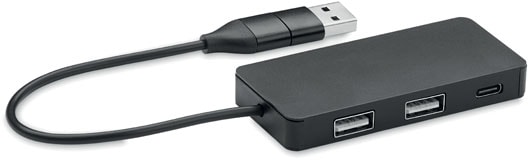 USB-hubb med 3 portar med logotyp, Företagsgåvor