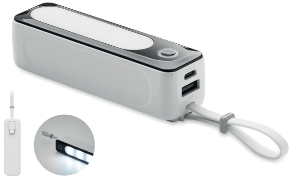 Powerbank 5.000mAh med COB med logotyp, Företagsgåvor