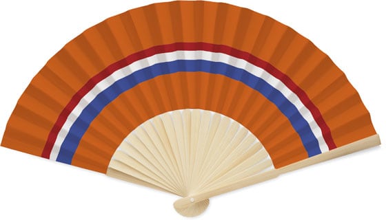 Solfjäder flagga med logotyp, Företagsgåvor