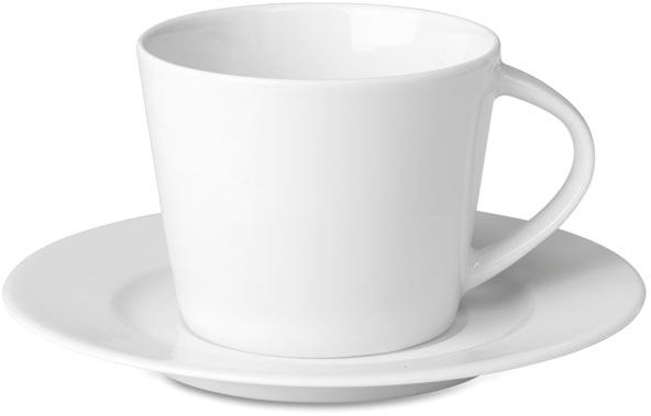 Cappuccino kopp och fat med logotyp, Företagsgåvor