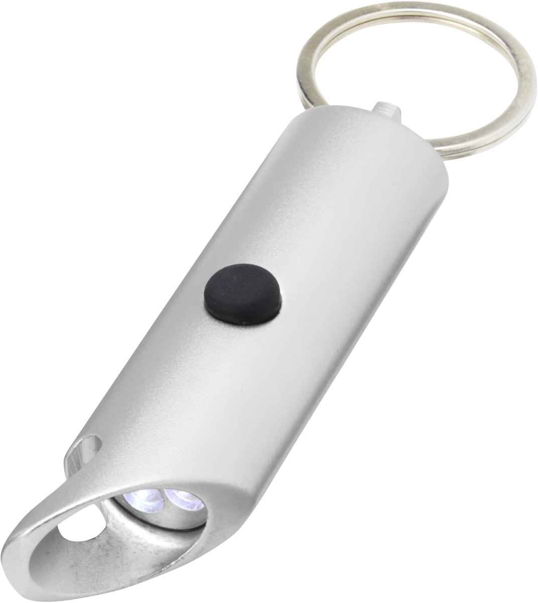 Flare LED-lampa och flasköppnare med nyckelring av återvunnen aluminium med logotyp, Företagsgåvor