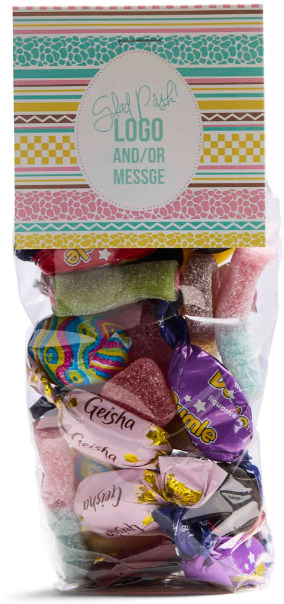 Easter Cello bag, 150 gr med logotyp, Företagsgåvor
