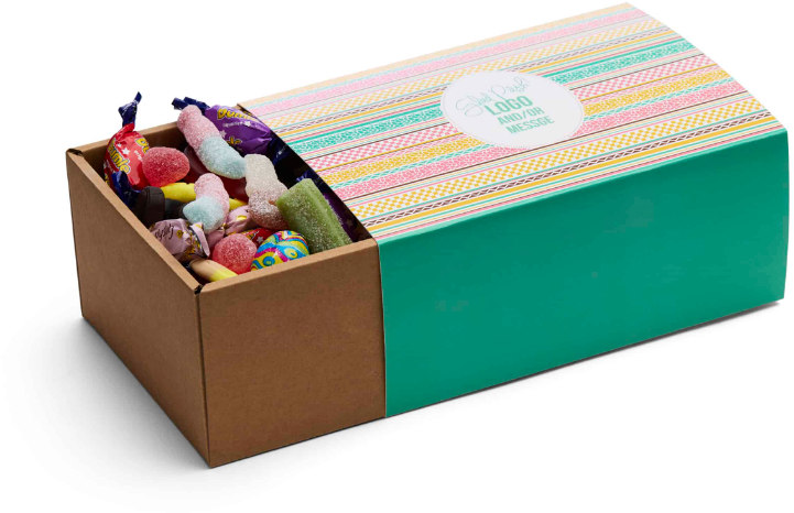Presentask 1 kg påskgodis med logotyp, Företagsgåvor