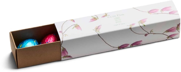 Easter Gift Box, 150 gr med inslagna ägg & logotyp, Företagsgåvor