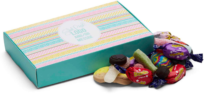 Easter Mailbox, 250 gr med påskmix & logotyp, Företagsgåvor