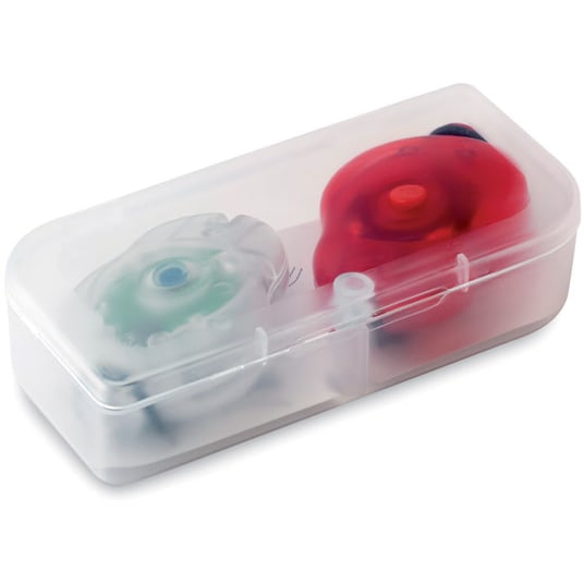 2 cykelljus i PP box med logotyp, Företagsgåvor