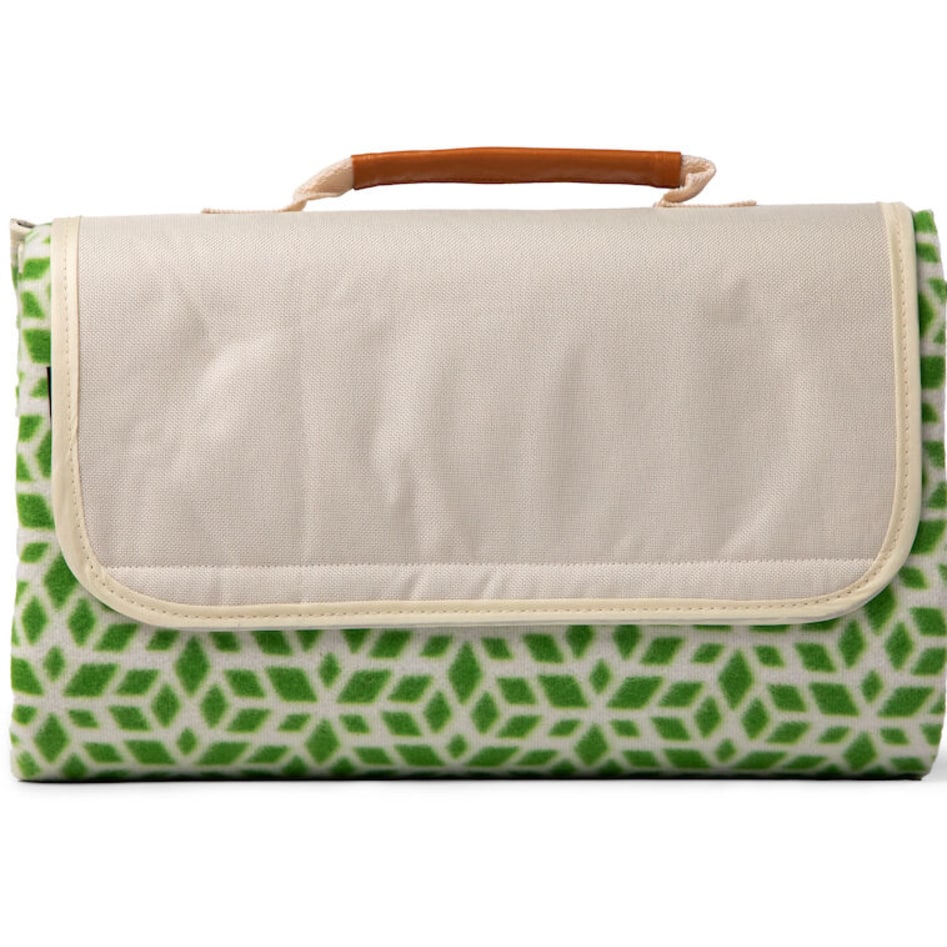 Picknickpläd 130x170 Grön med logotyp, Företagsgåvor