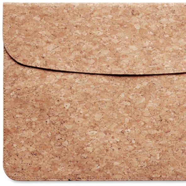 Laptopfodral kork + magnetlås med logotyp, Företagsgåvor