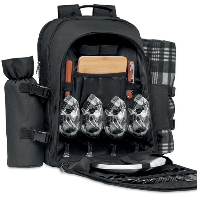 4-delars Picknickryggsäck med logotyp, Företagsgåvor