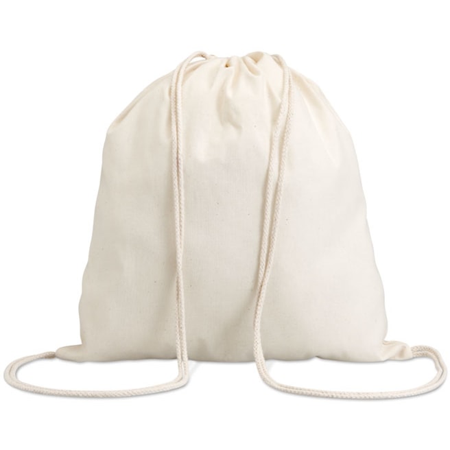 Bomull 100 gsm drawstring bag med logotyp, Företagsgåvor