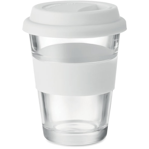Take away mugg i glas med logotyp, Företagsgåvor