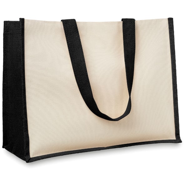 Shoppingkasse i jute/canvas med logotyp, Företagsgåvor