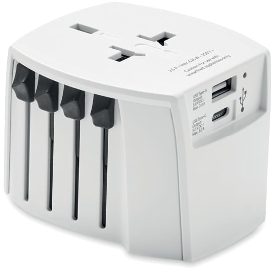 Skross MUV USB reseadapter med logotyp, Företagsgåvor