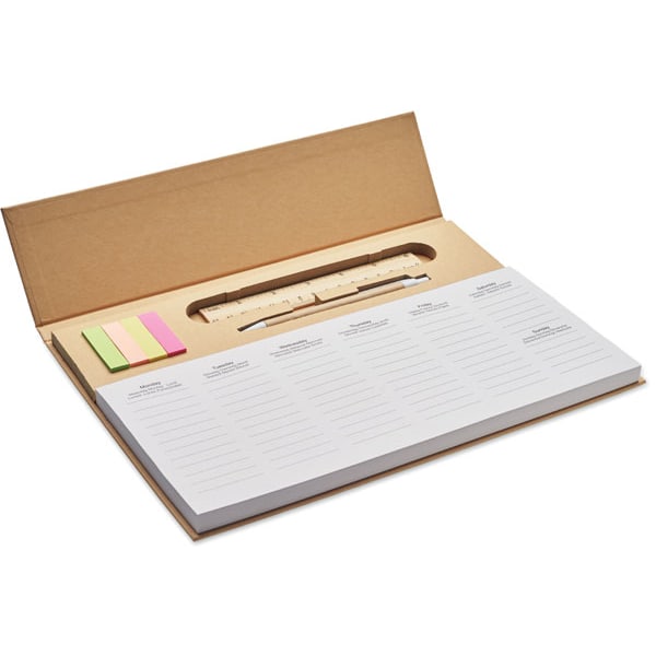 Veckoplanerare för skrivbordet med logotyp, Företagsgåvor