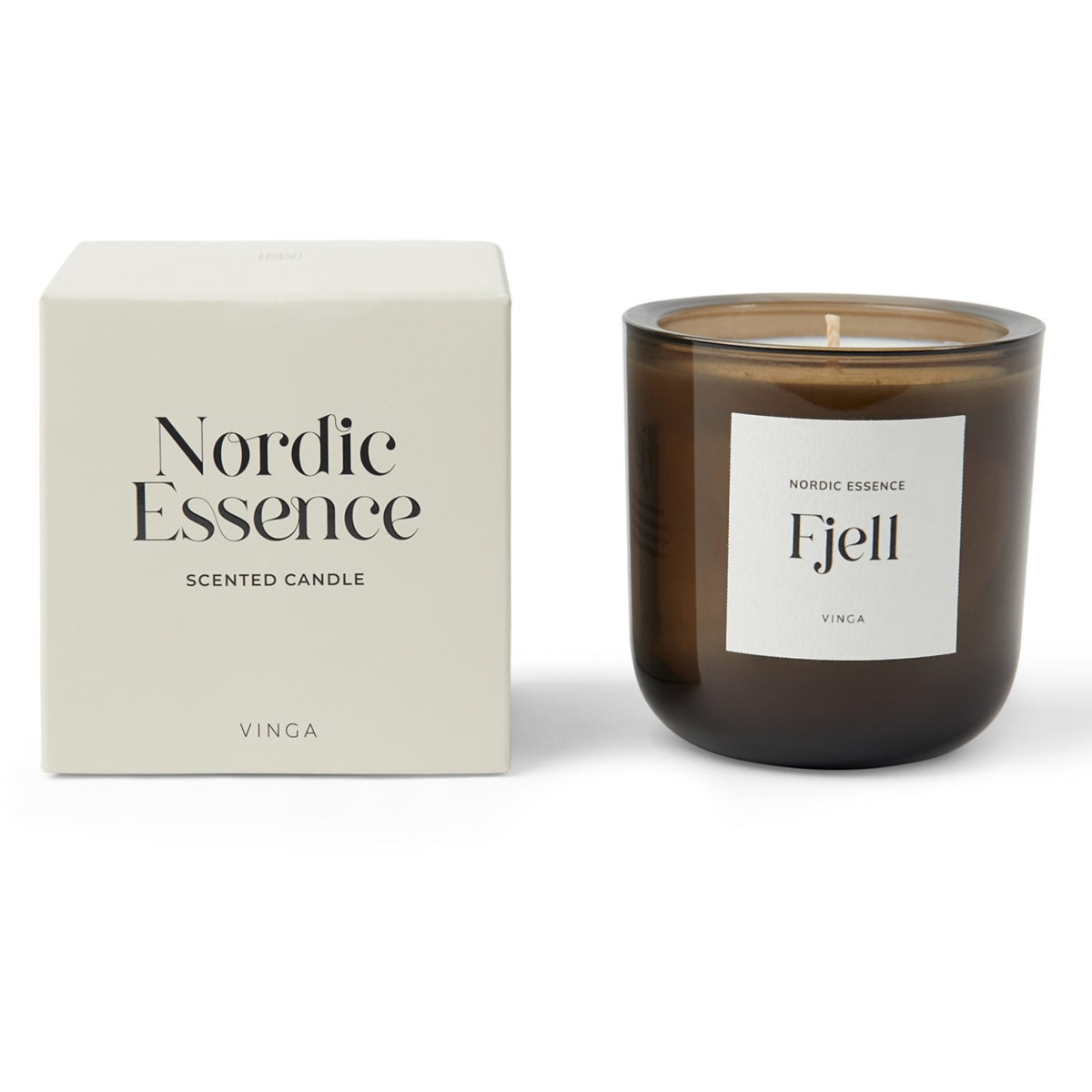 Nordic Essence doftljus large, Fjell med logotyp, Företagsgåvor