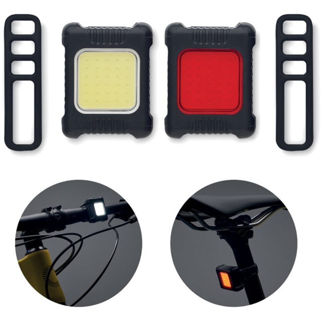 Uppladdningsbart cykellampset med logotyp, Företagsgåvor