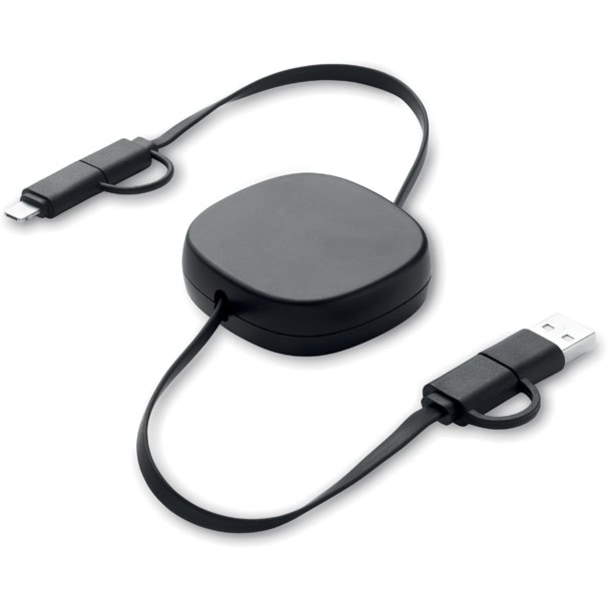 60W utdragbar laddkabel med logotyp, Företagsgåvor