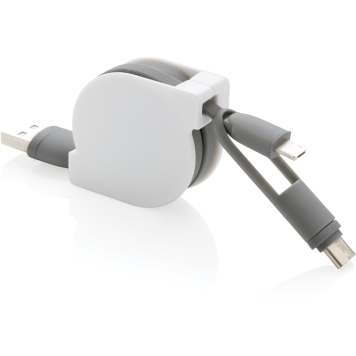 Utdragbar 3-i-1 kabel med logotyp, Företagsgåvor