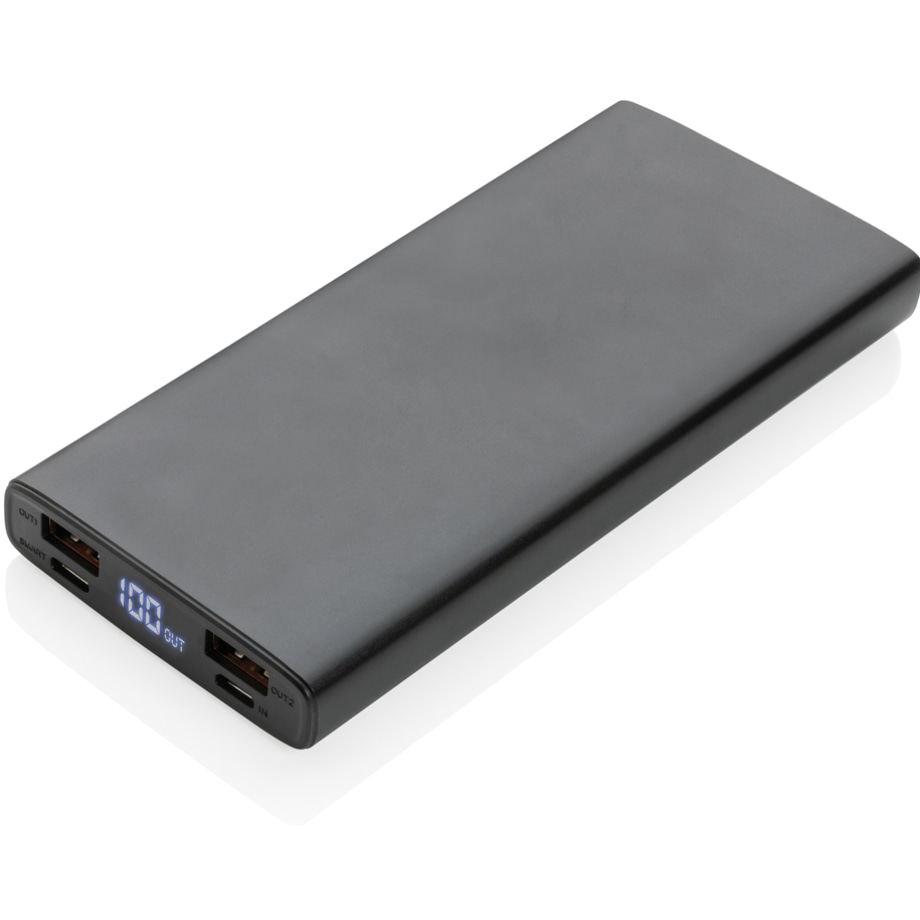 Aluminium 18W 10.000 mAh PD Powerbank med logotyp, Företagsgåvor