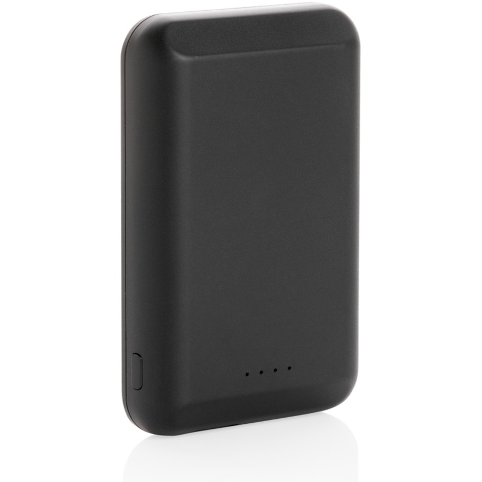 Magnetisk 5.000 mAh 5W trådlös powerbank med logotyp, Företagsgåvor