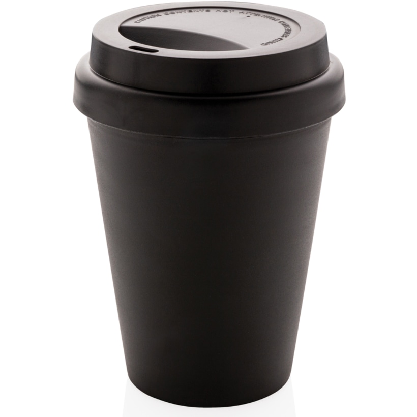 Återanvändningsbar dubbelväggig kaffemugg 300ml med logotyp, Företagsgåvor